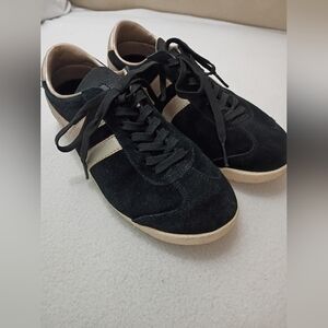 Gola Black Suede Sneakers with Cream Stripe